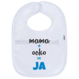 Detský podbradník New Baby máma+táta=JÁ modrý modrá 